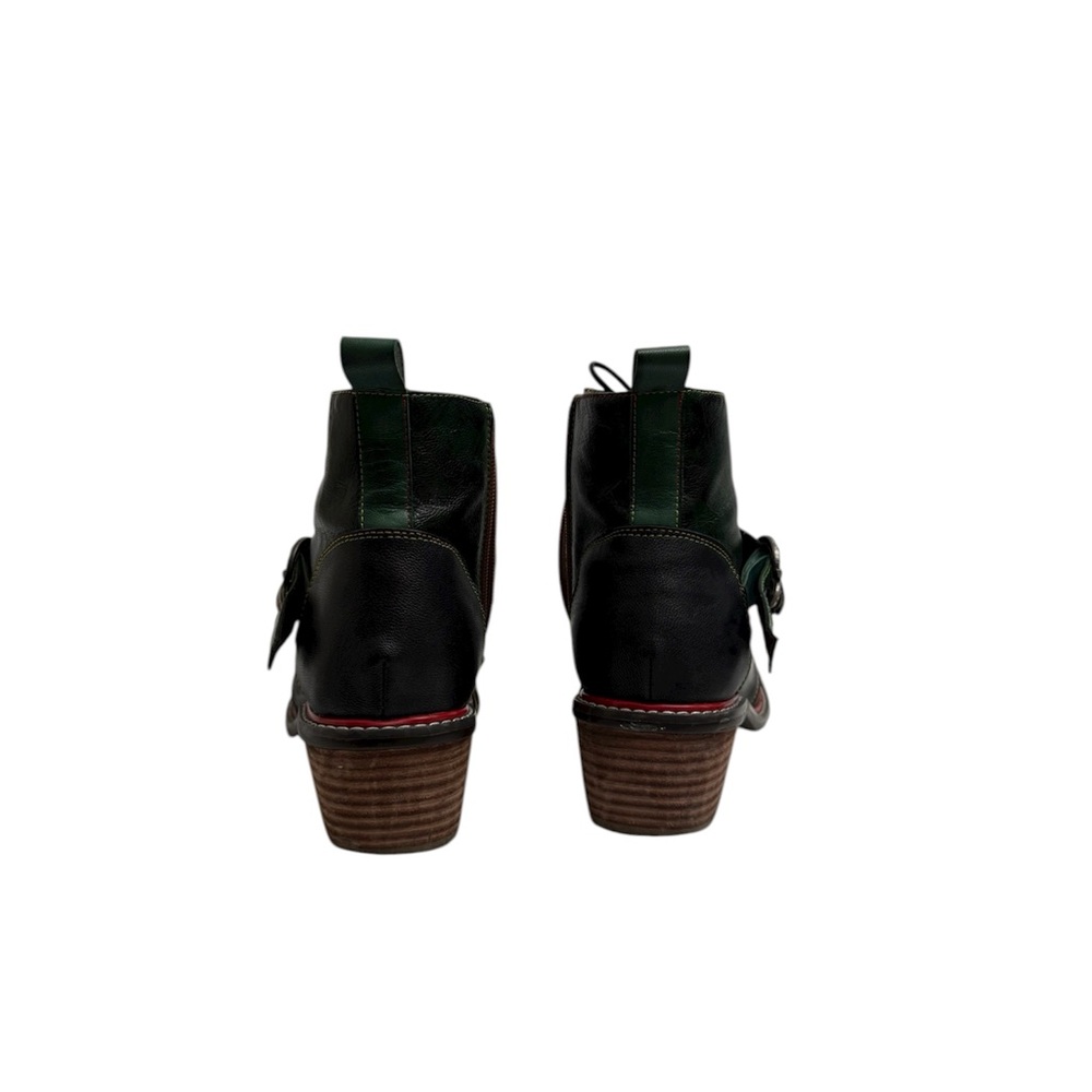 Green Leather Women's Shoes - Picture 3 of 4
